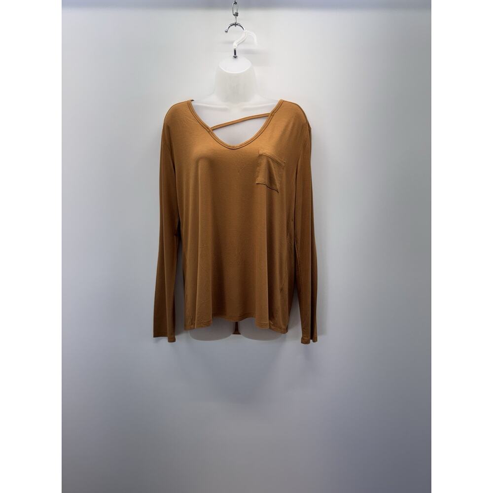 La Miel Burnt Orange Blouse Front Strap Loose Fit Women’s Size Medium